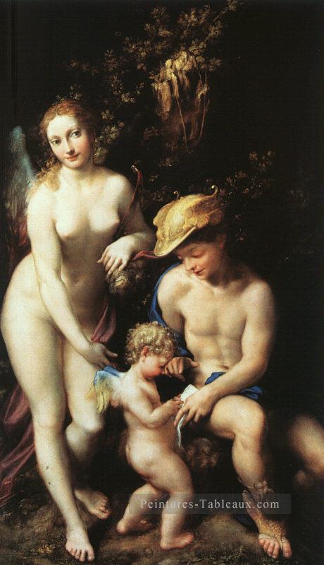 L’éducation de Cupidon Renaissance maniérisme Antonio da Correggio Peintures à l'huile
